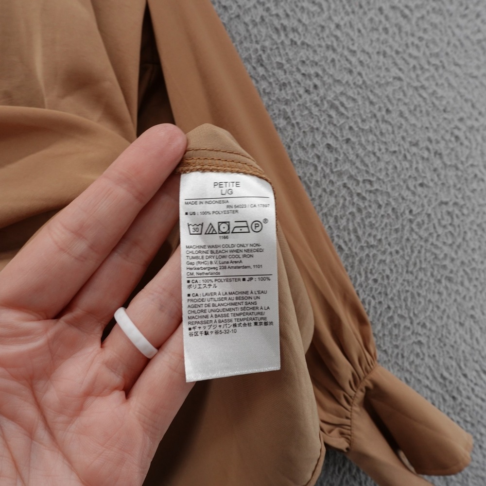Banana Republic ππHost Pick1/5ππ Volume Sleeve Tan Blouse - Picture 11 of 13